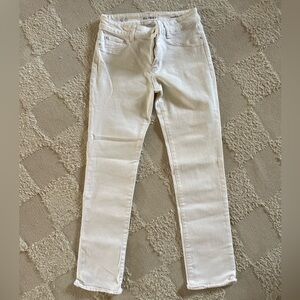 DL1961 White Skinny Jeans with Raw Hem
